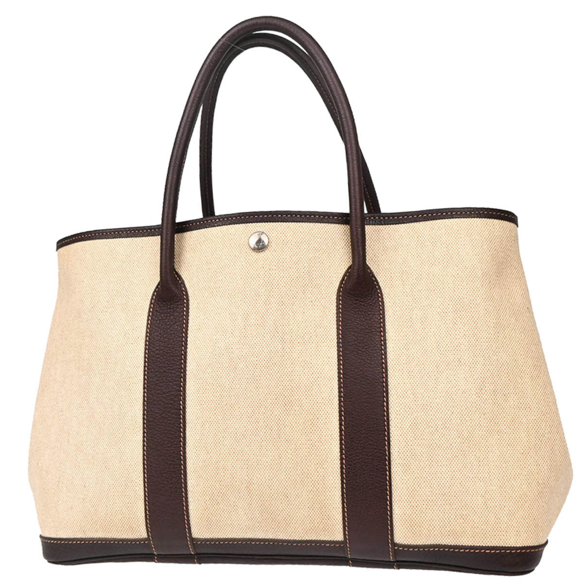 Hermes Beige Toile H Negonda Garden Party 36 PM Tote Handbag