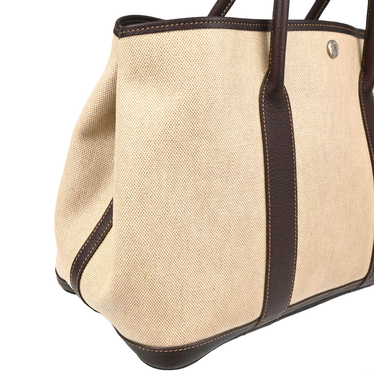 Hermes Beige Toile H Negonda Garden Party 36 PM Tote Handbag