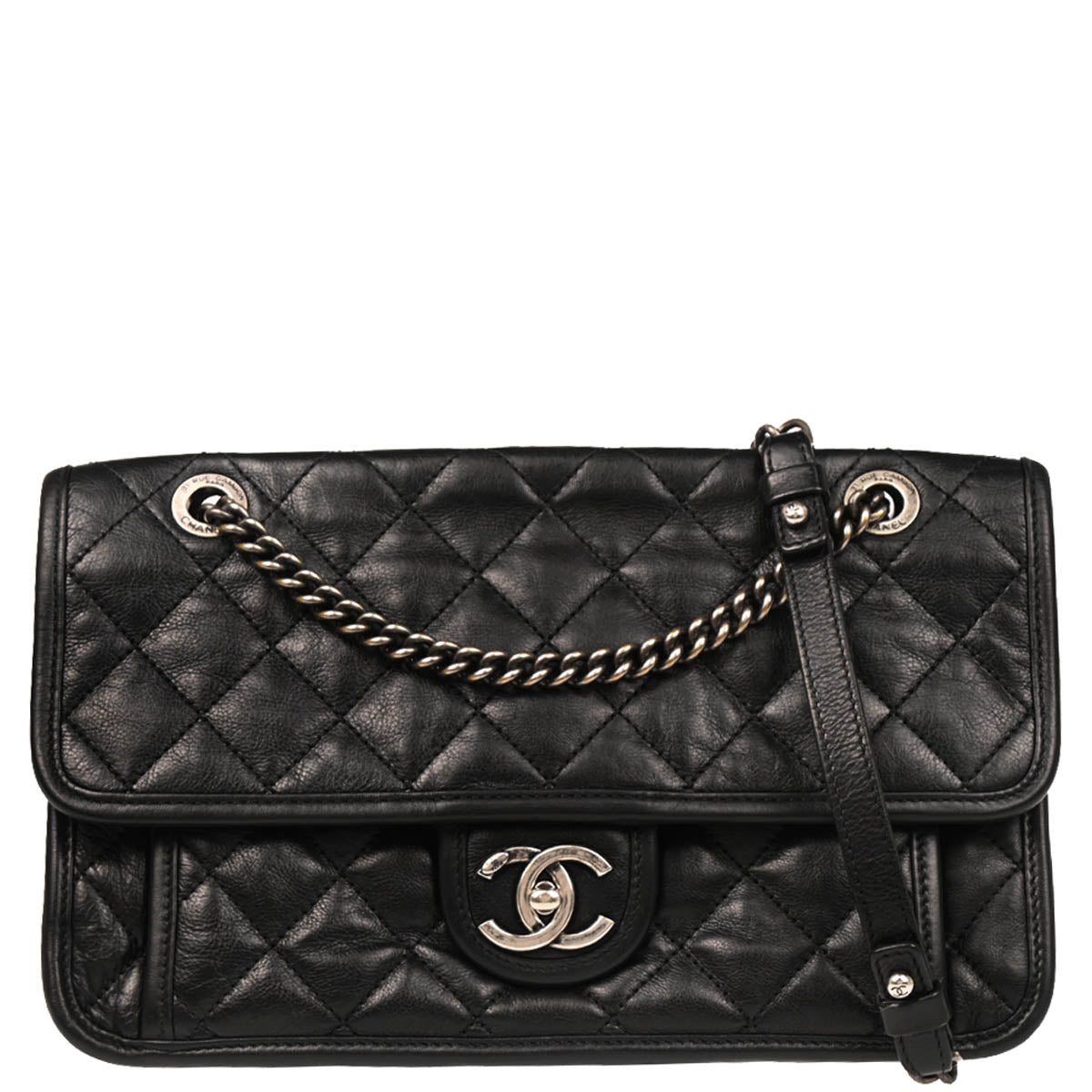 Chanel 2014-2015 Black Calfskin French Riviera Shoulder Bag