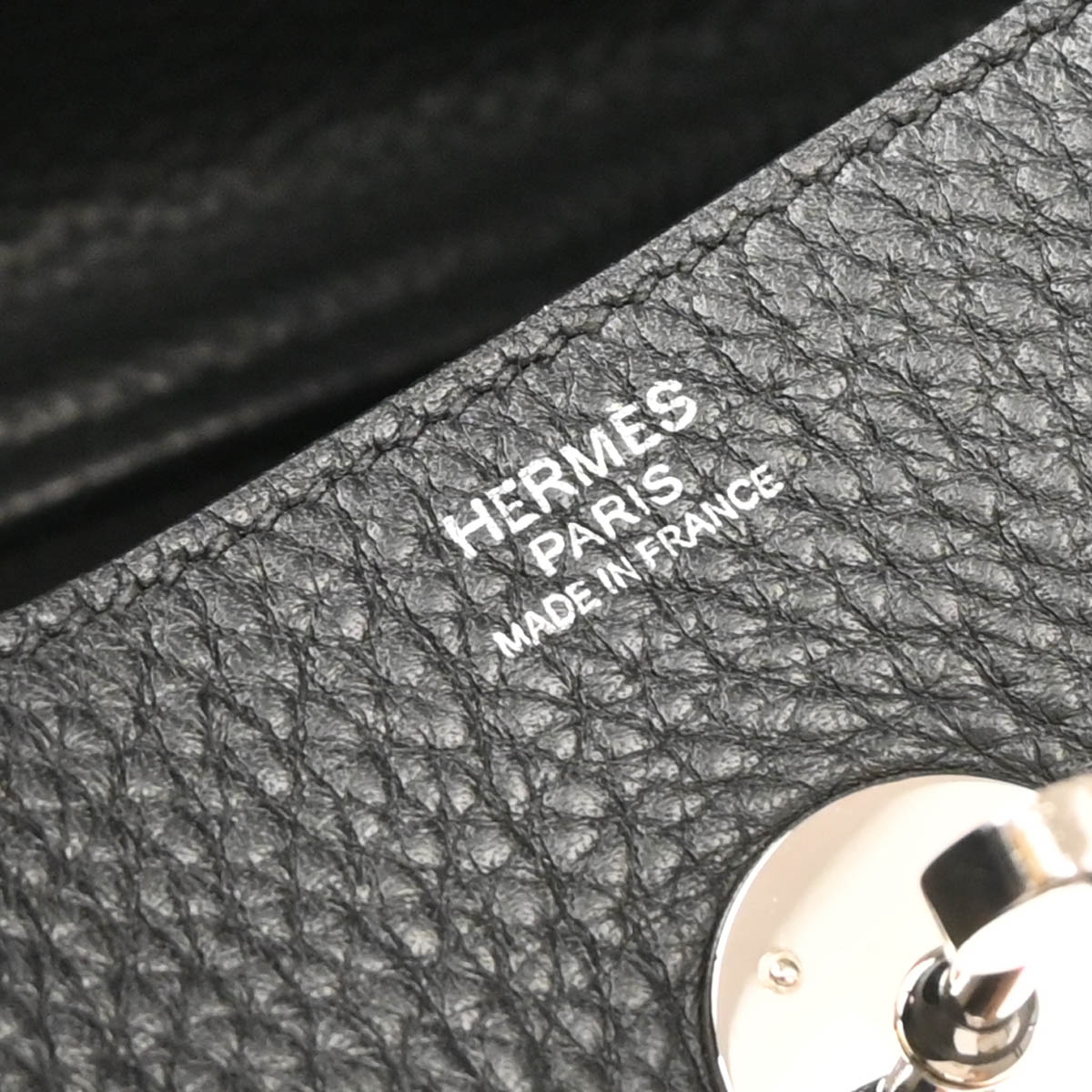 Hermes 2015 Black Taurillon Clemence Lindy 30 Shoulder Bag