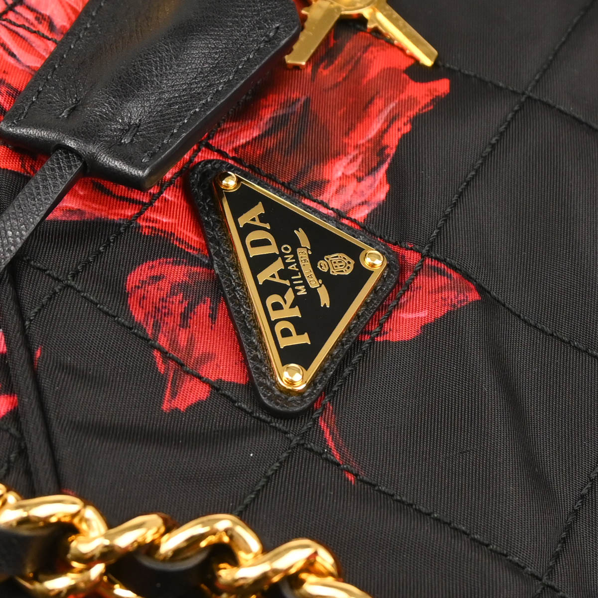 Prada Black Red Nylon Shoulder Bag