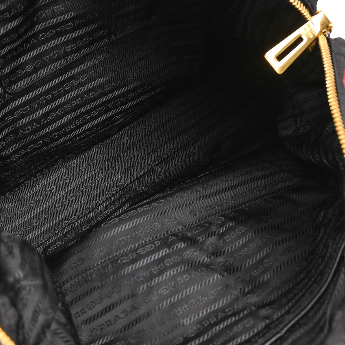 Prada Black Red Nylon Shoulder Bag
