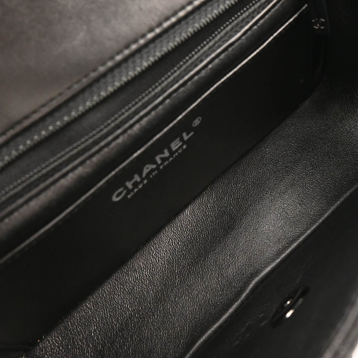 Chanel 2015-2016 Black Lambskin Chevron Single Flap Shoulder Bag