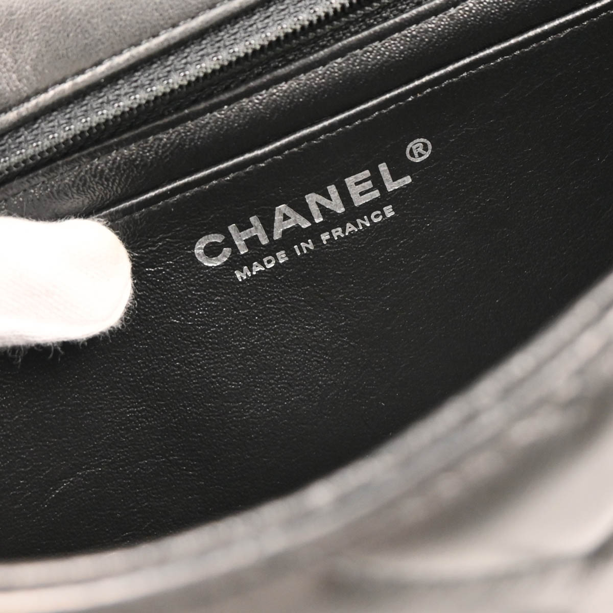 Chanel 2015-2016 Black Lambskin Chevron Single Flap Shoulder Bag