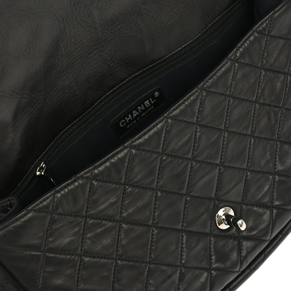 Chanel Black Lambskin Hula Hoop Large Handbag