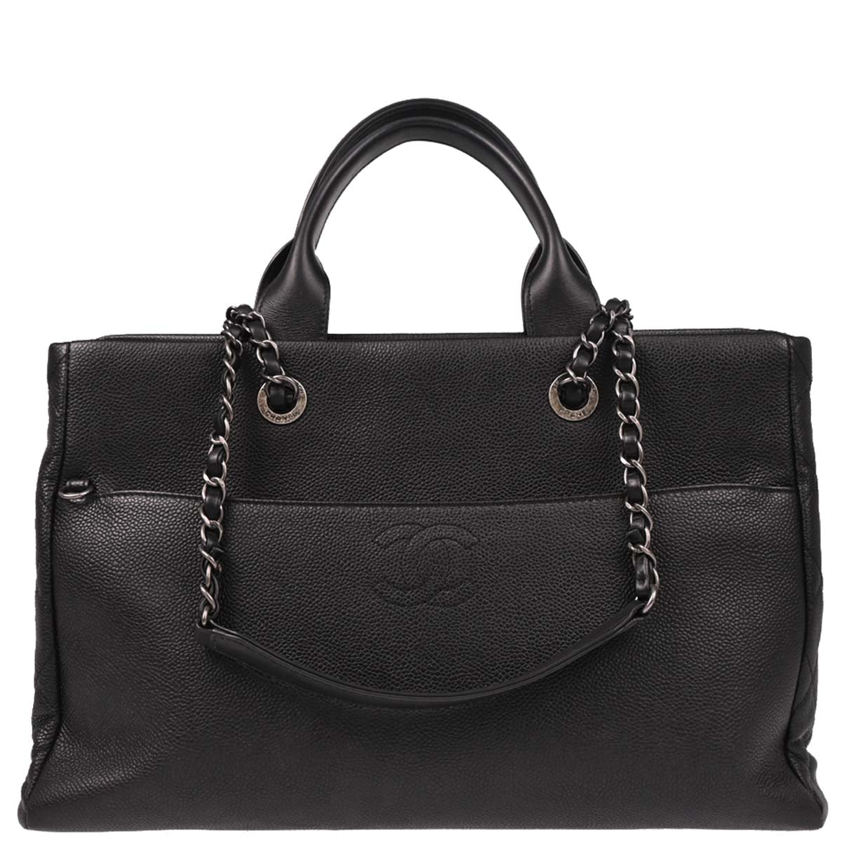 Chanel 2016-2017 Black Caviar 2way Shoulder Handbag