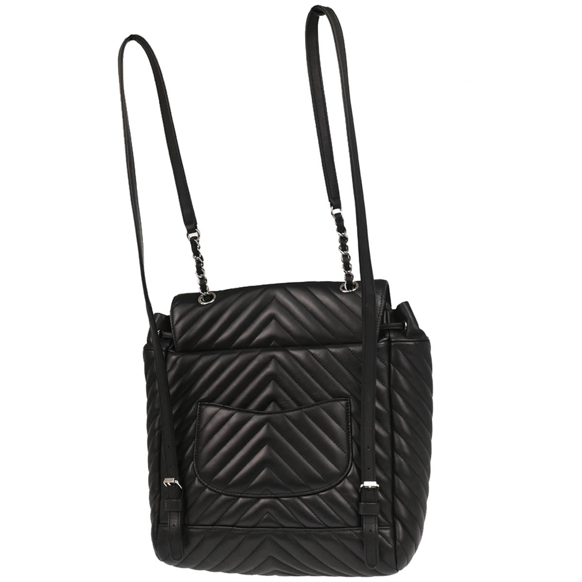 Chanel 2016-2017 Black Lambskin Chevron Urban Spirit Backpack
