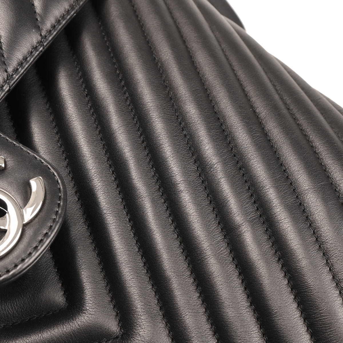 Chanel 2016-2017 Black Lambskin Chevron Urban Spirit Backpack