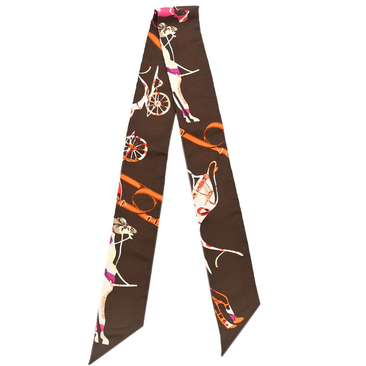 Hermes Twilly Scarf Bag Handle Accessories Brown