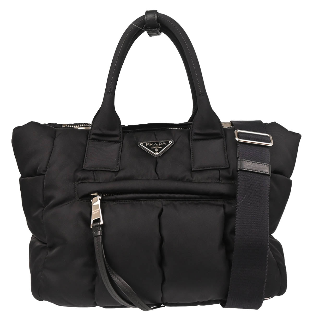 Prada Black Nylon Bomber Tote Bag