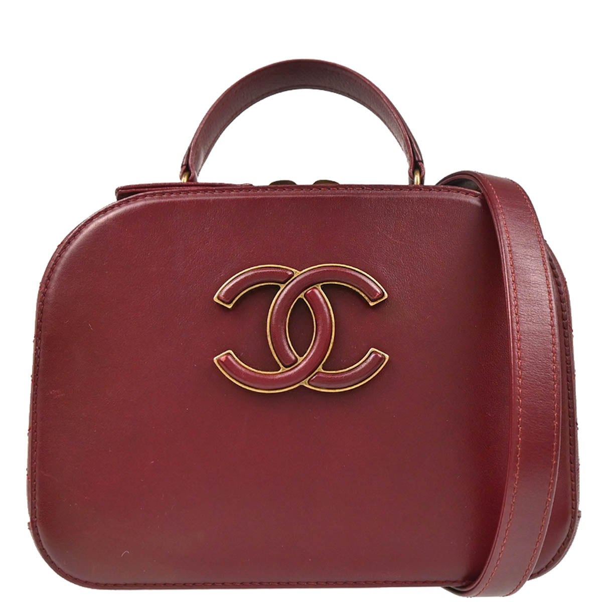 Chanel 2017 Bordeaux Calfskin Coco Curve Vanity Handbag