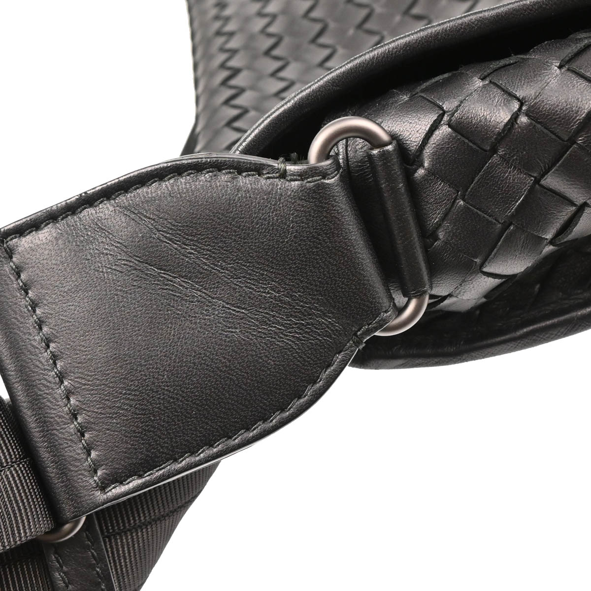 Bottega Veneta Black Intrecciato Messenger Bag