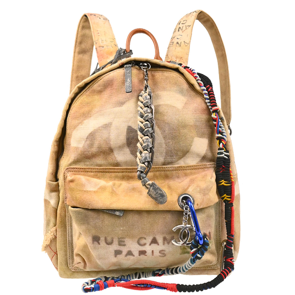 Chanel 2014 Beige Canvas Graffiti Act 2 Backpack