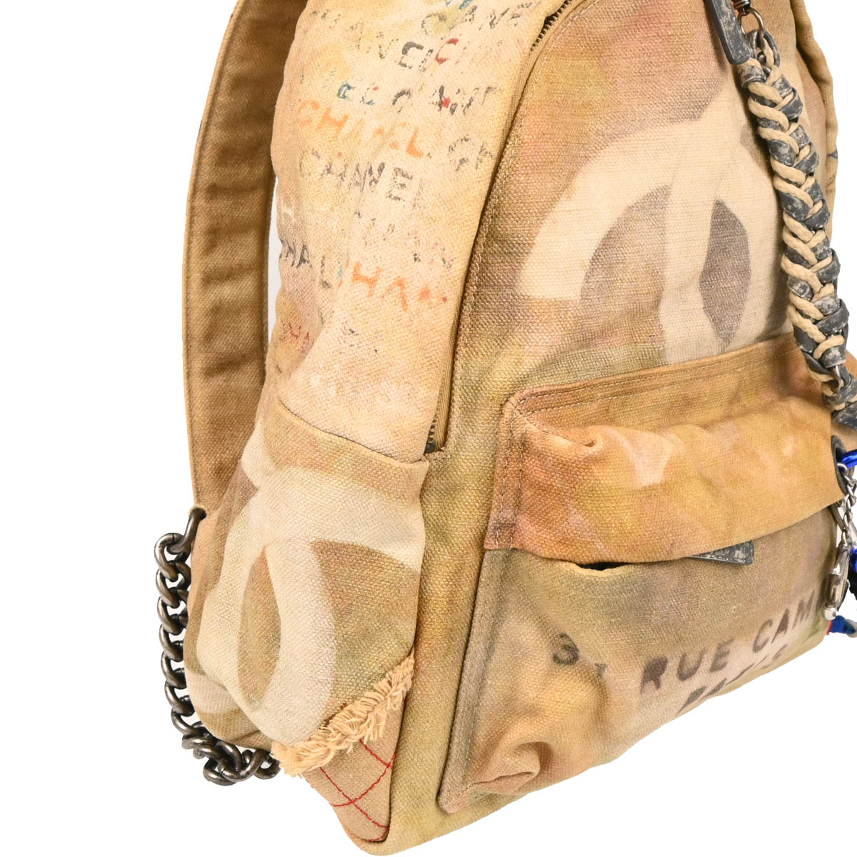 Chanel 2014 Beige Canvas Graffiti Act 2 Backpack