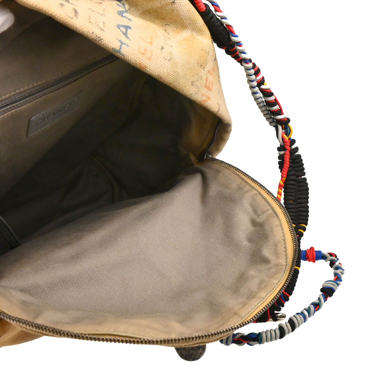 Chanel 2014 Beige Canvas Graffiti Act 2 Backpack