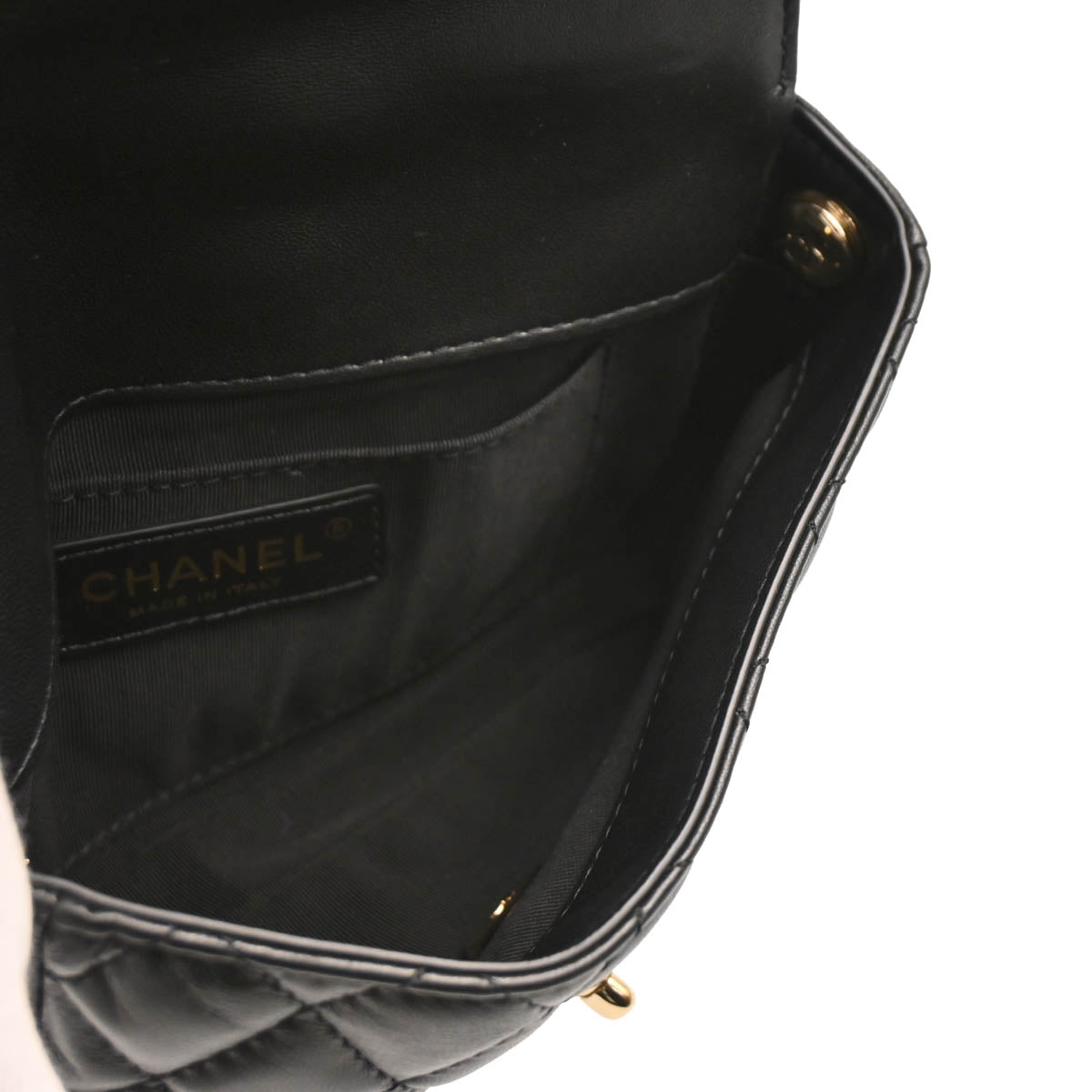 Chanel 2019 Black Lambskin Side Packs Shoulder Bag