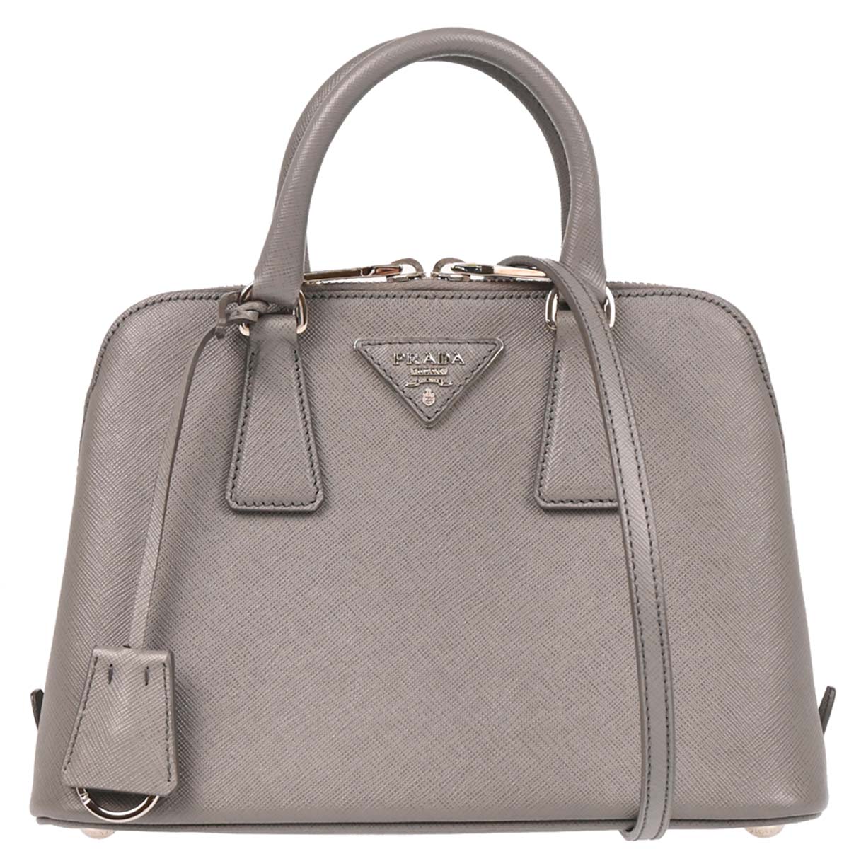 Prada Gray Leather Promenade 2way Shoulder Handbag
