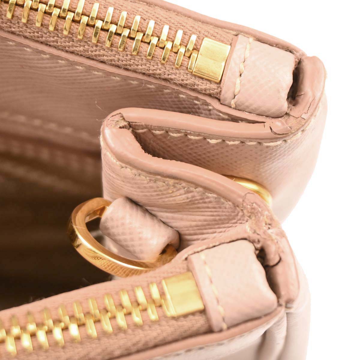 Prada Pink Leather Galleria 2way Shoulder Tote Handbag
