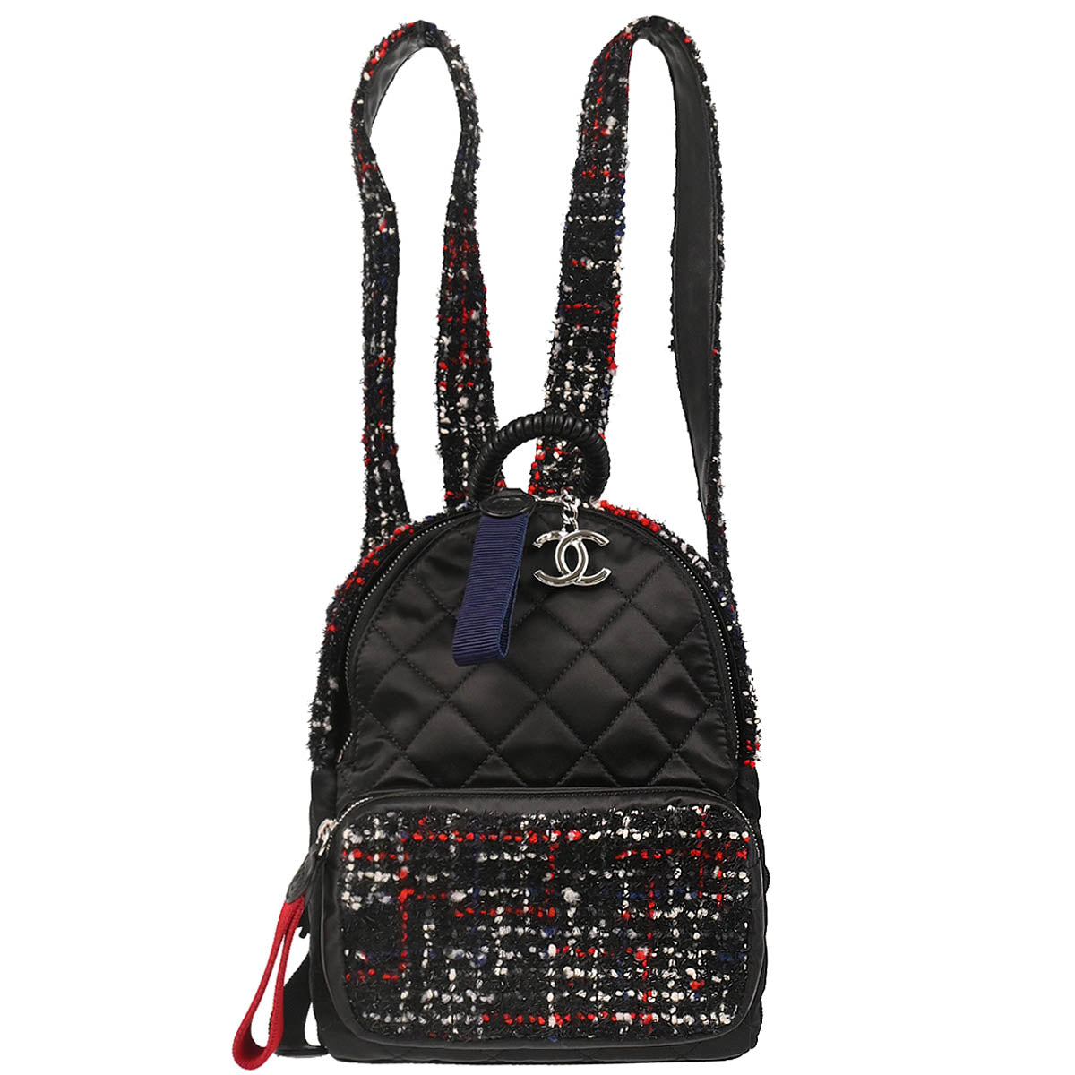 Chanel 2017-2018 Black Tweed Nylon Astronaut Essentials Backpack