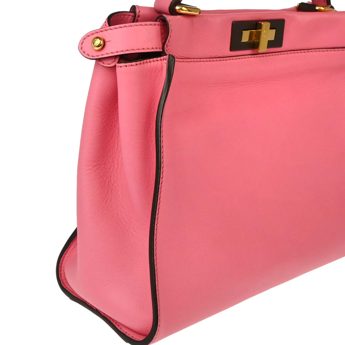 Fendi Pink Leather Peekaboo 2way Shoulder Handbag