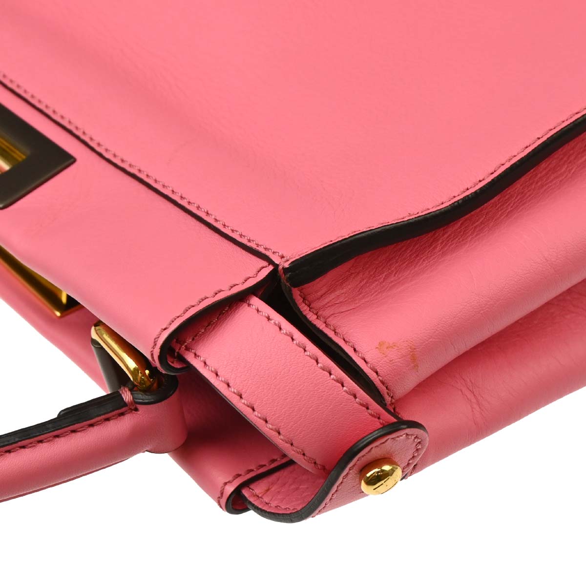 Fendi Pink Leather Peekaboo 2way Shoulder Handbag