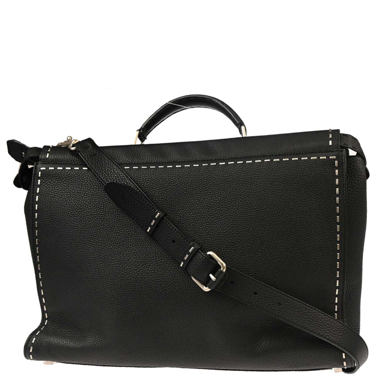 Fendi 2016 Black Leather Peekaboo Fit 2way Shoulder Handbag