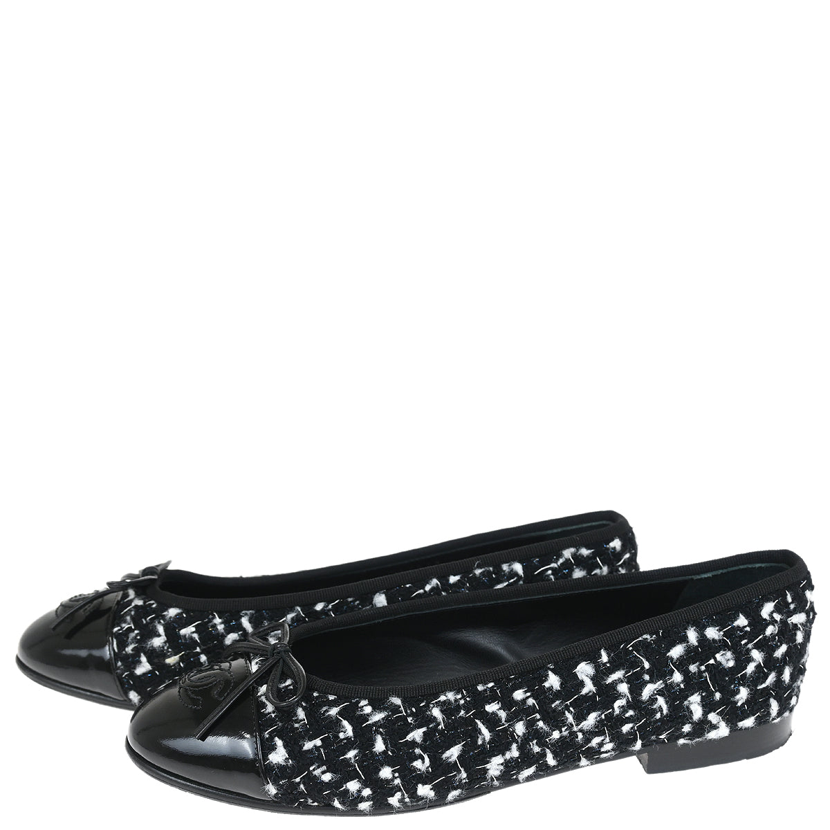 Chanel * Flat Ballerina Shoes Black J/G02819 #37C