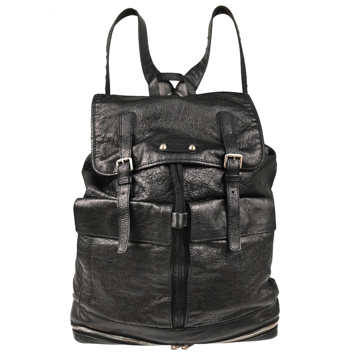 Balenciaga Black Leather Classic Traveller Backpack