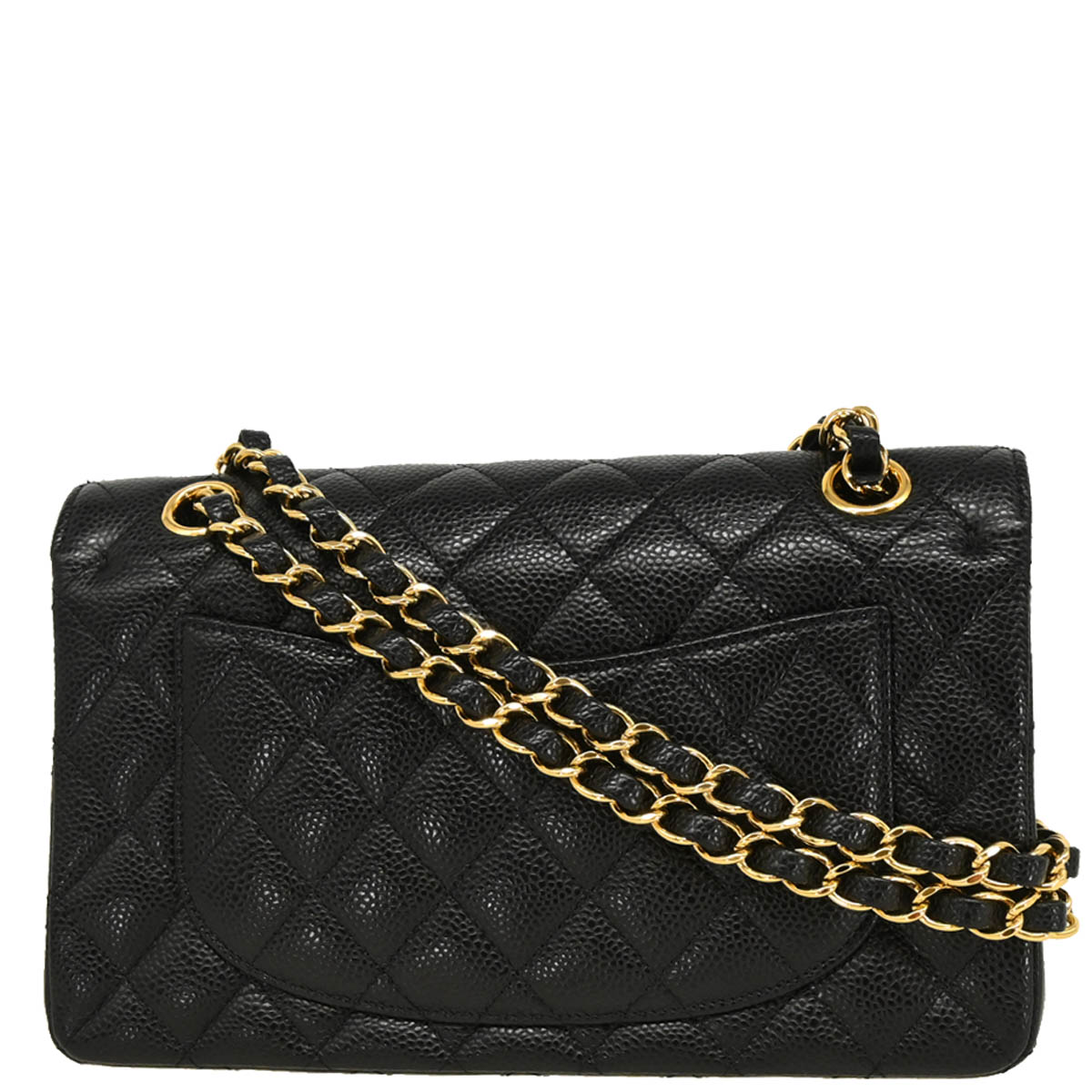 Chanel 2012 Black Caviar Small Classic Double Flap Shoulder Bag