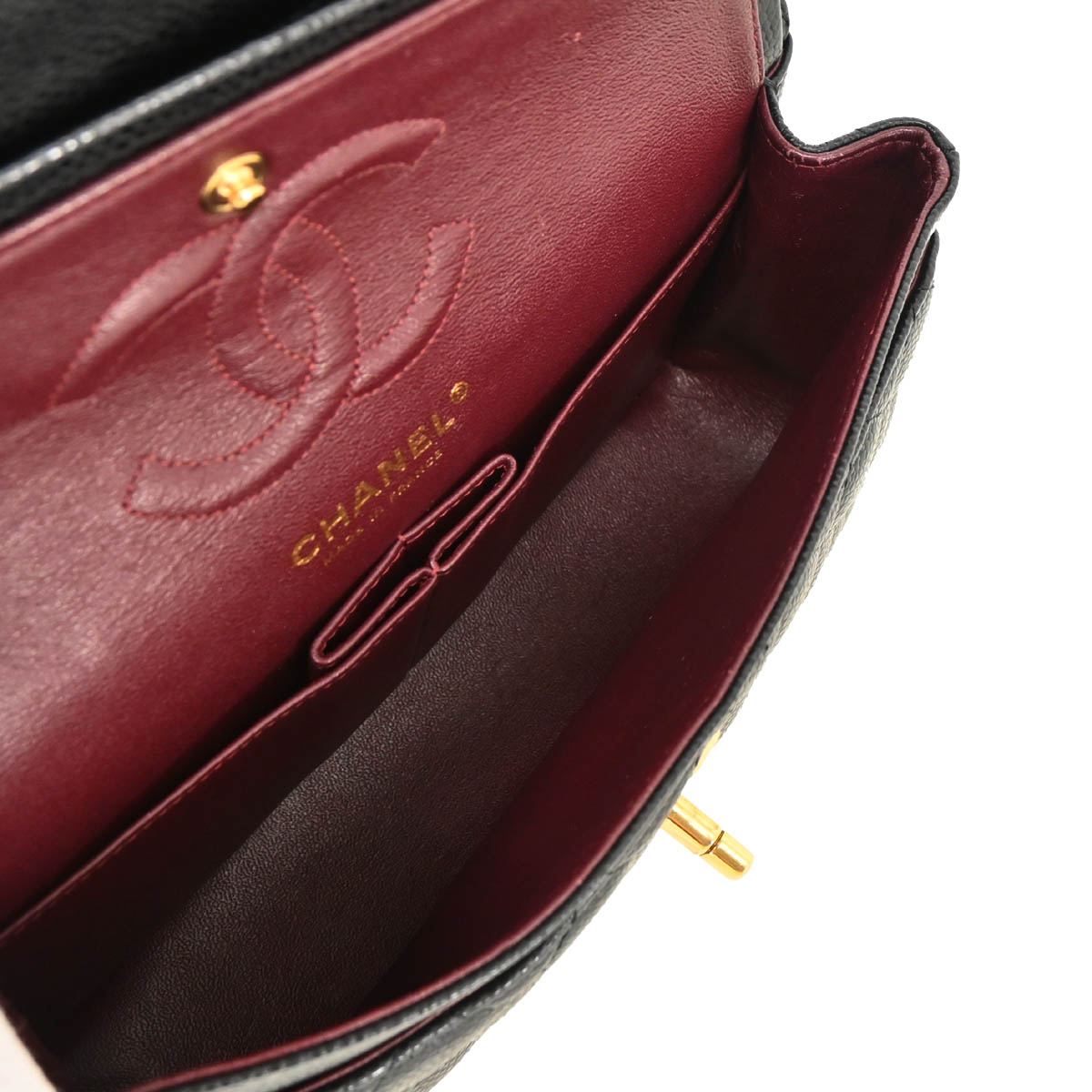 Chanel 2012 Black Caviar Small Classic Double Flap Shoulder Bag