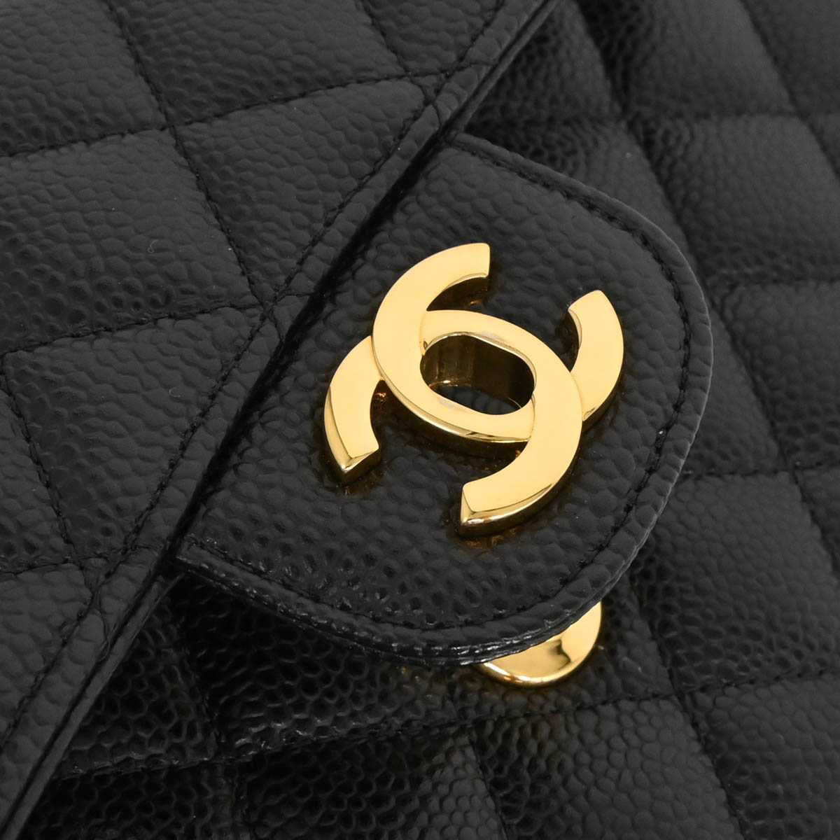 Chanel 2012 Black Caviar Small Classic Double Flap Shoulder Bag