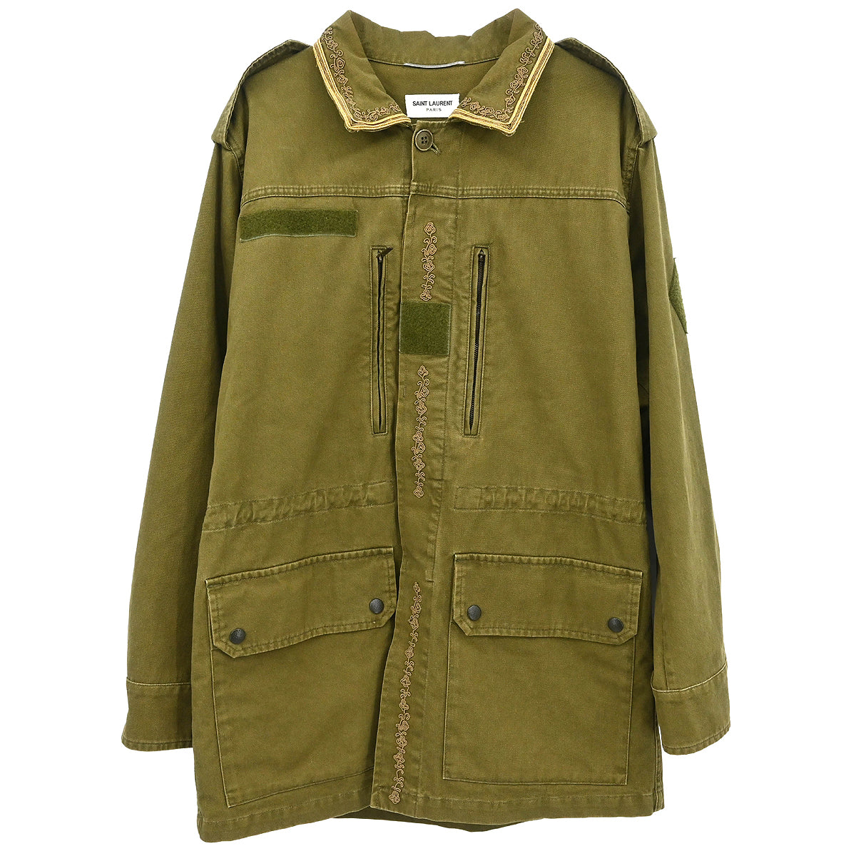 Saint Laurent 2018 Single Breasted Denim Jacket Khaki #46