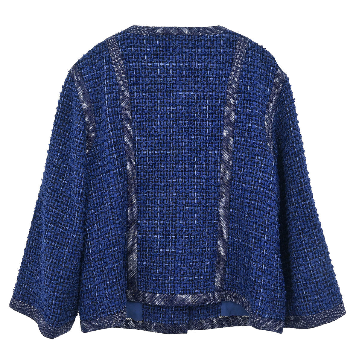 Chanel 2013 Single Breasted Collarless Jacket Navy #42