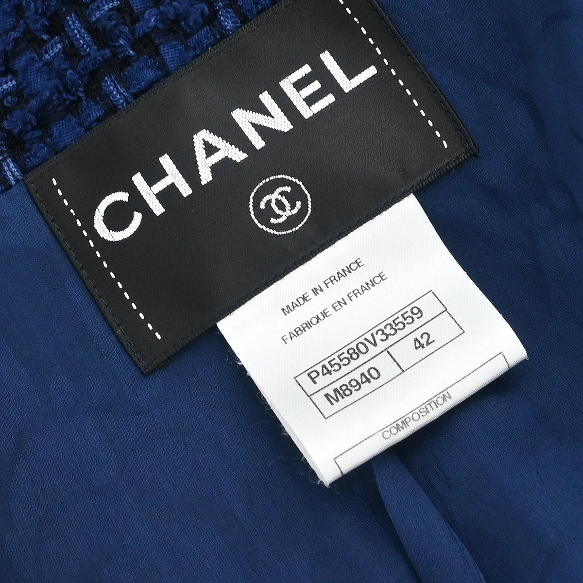 Chanel 2013 Single Breasted Collarless Jacket Navy #42