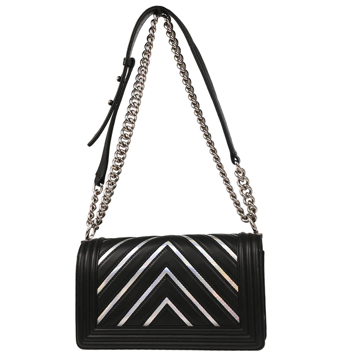 Boy Chanel 2017-2018 Black Calfskin Chevron Medium Shoulder Bag