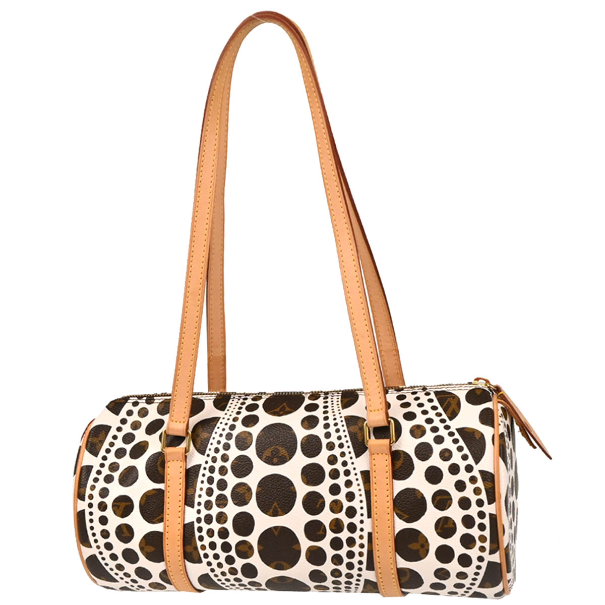 Louis Vuitton 2012 White Pumpkin Dot Papillon 30 Handbag M40687