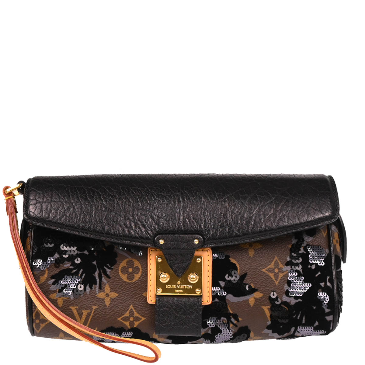 Louis Vuitton 2010 Monogram Fleur de Jais Manege Clutch Bag M40435
