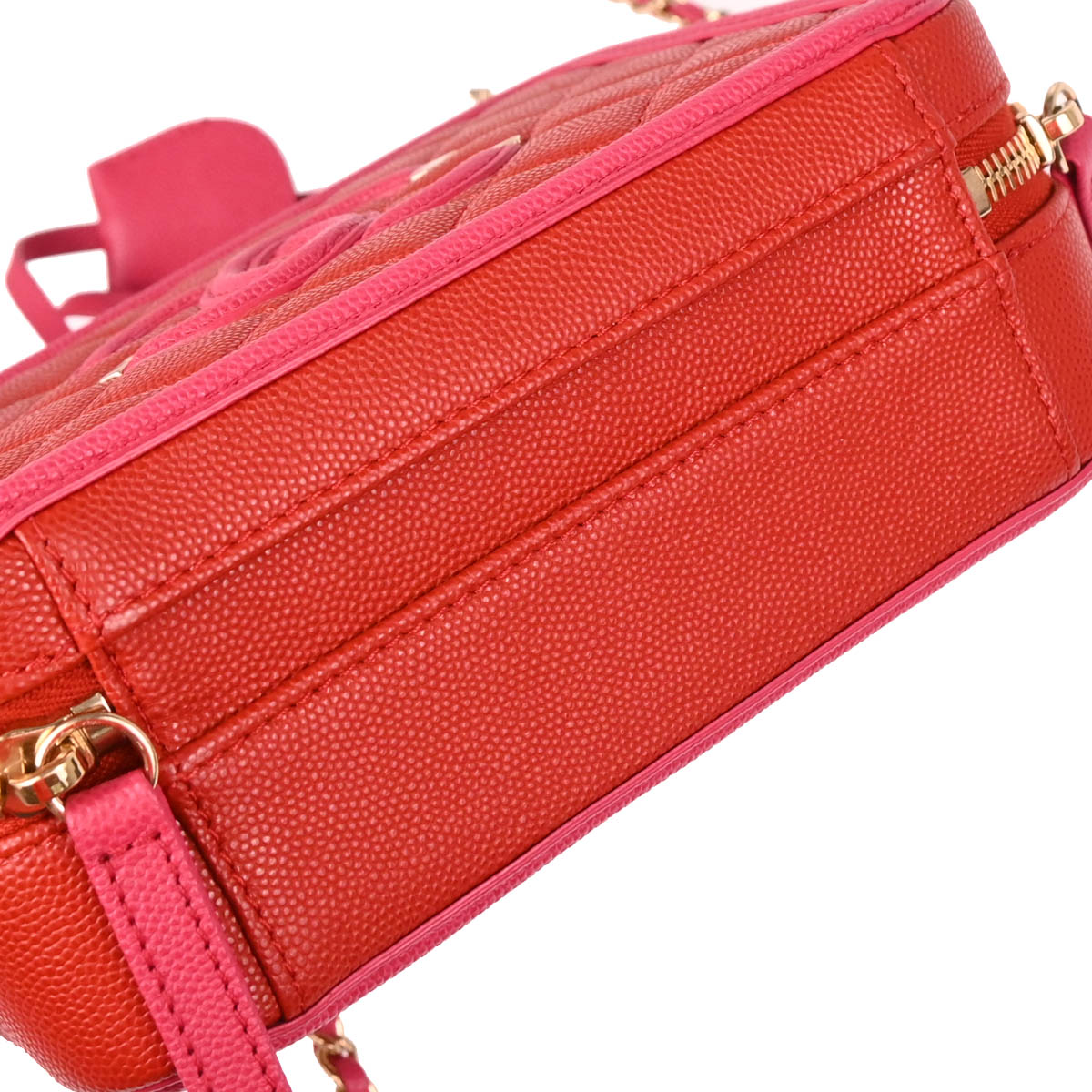 Chanel 2019 Red Caviar Filigree 2way Vanity Handbag