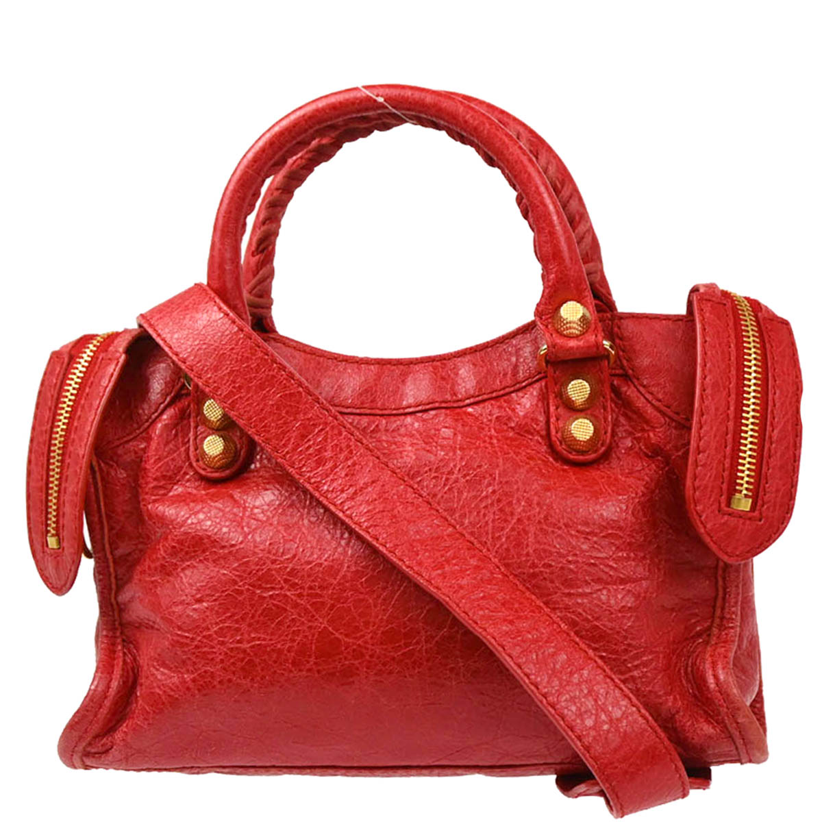Balenciaga Red Mini City Handbag
