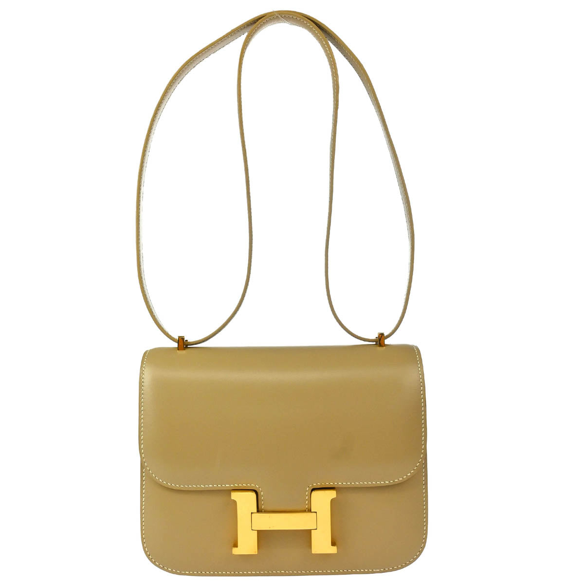 Hermes 2011 Beige Box Calf Mini Constance 18 Shoulder Bag