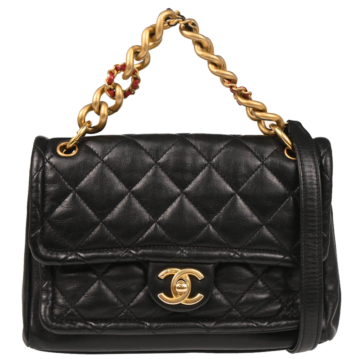Chanel 2019 Black Lambskin 2way Shoulder Handbag