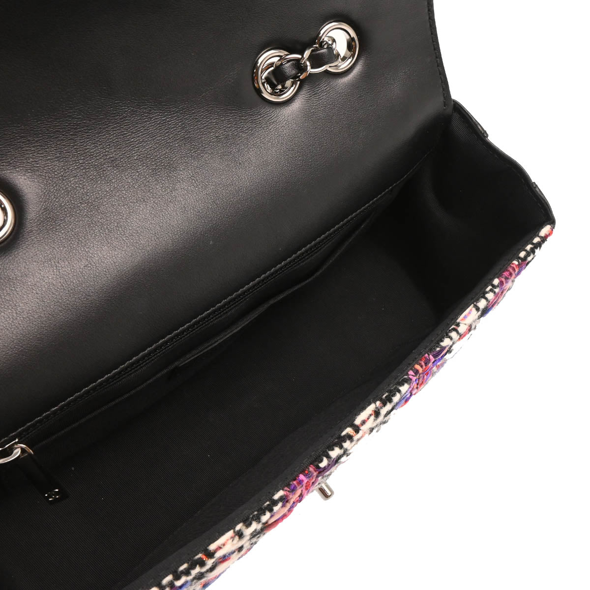 Chanel 2017 Black Lambskin Tweed Corset Flap Shoulder Bag