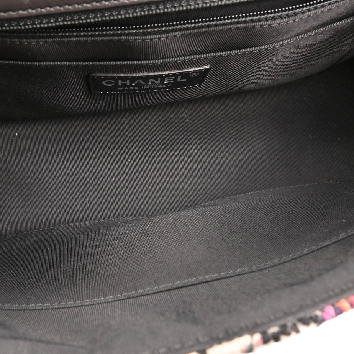 Chanel 2017 Black Lambskin Tweed Corset Flap Shoulder Bag