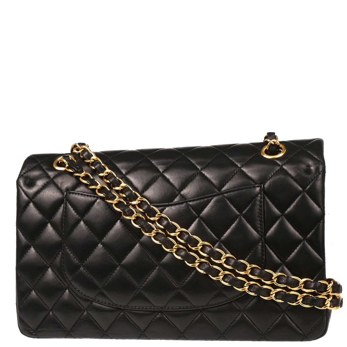 Chanel 2014-2015 Black Lambskin Medium Classic Double Flap Shoulder Bag