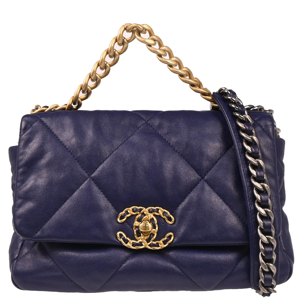 Chanel 2019 Navy Calfskin 2way Shoulder Handbag Bag