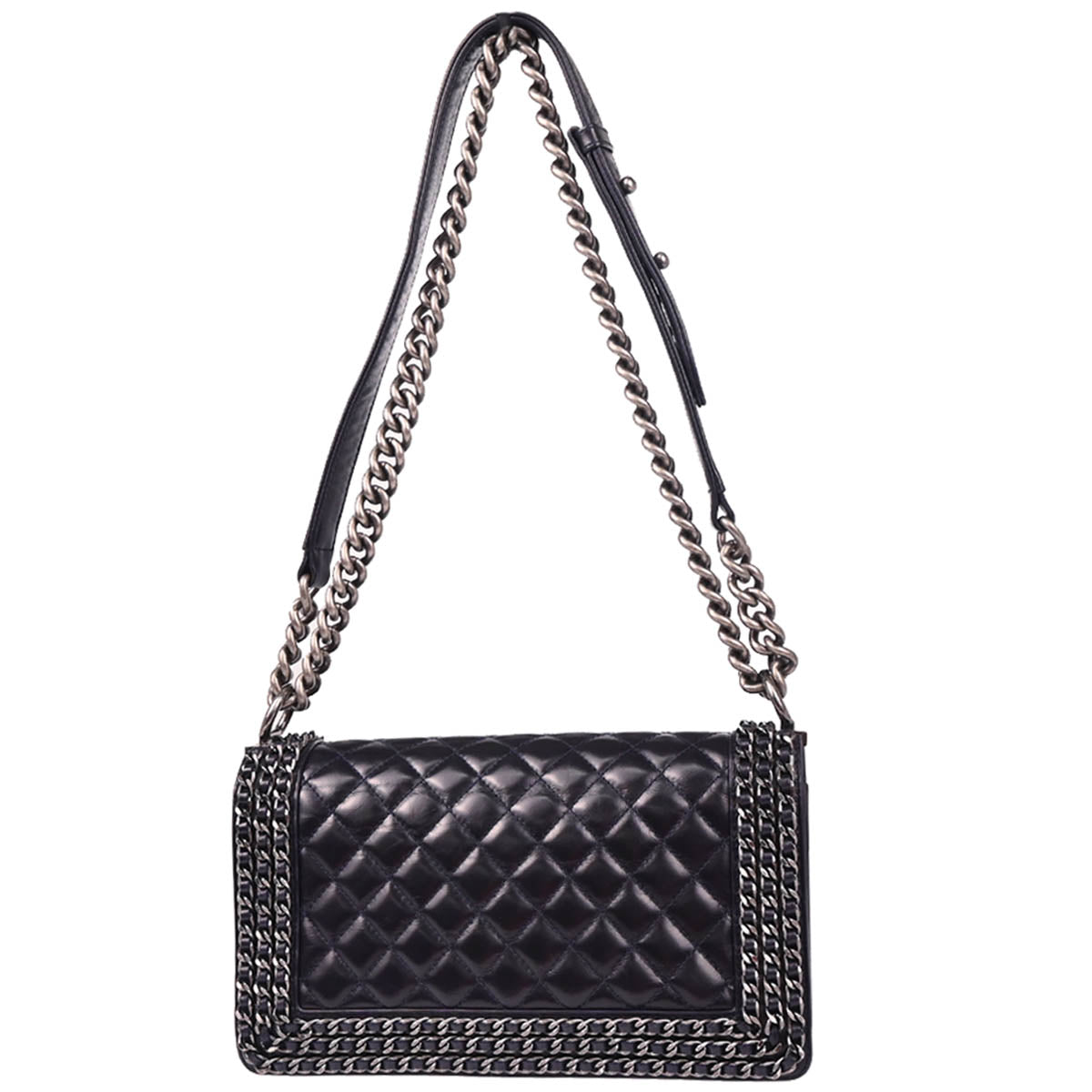 Boy Chanel 2017 Dark Navy Calfskin Medium Shoulder Bag
