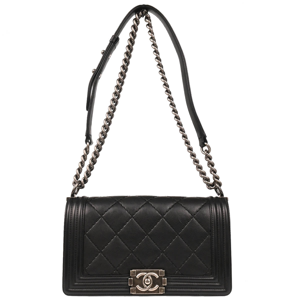 Boy Chanel 2014 Black Calfskin Medium Shoulder Bag