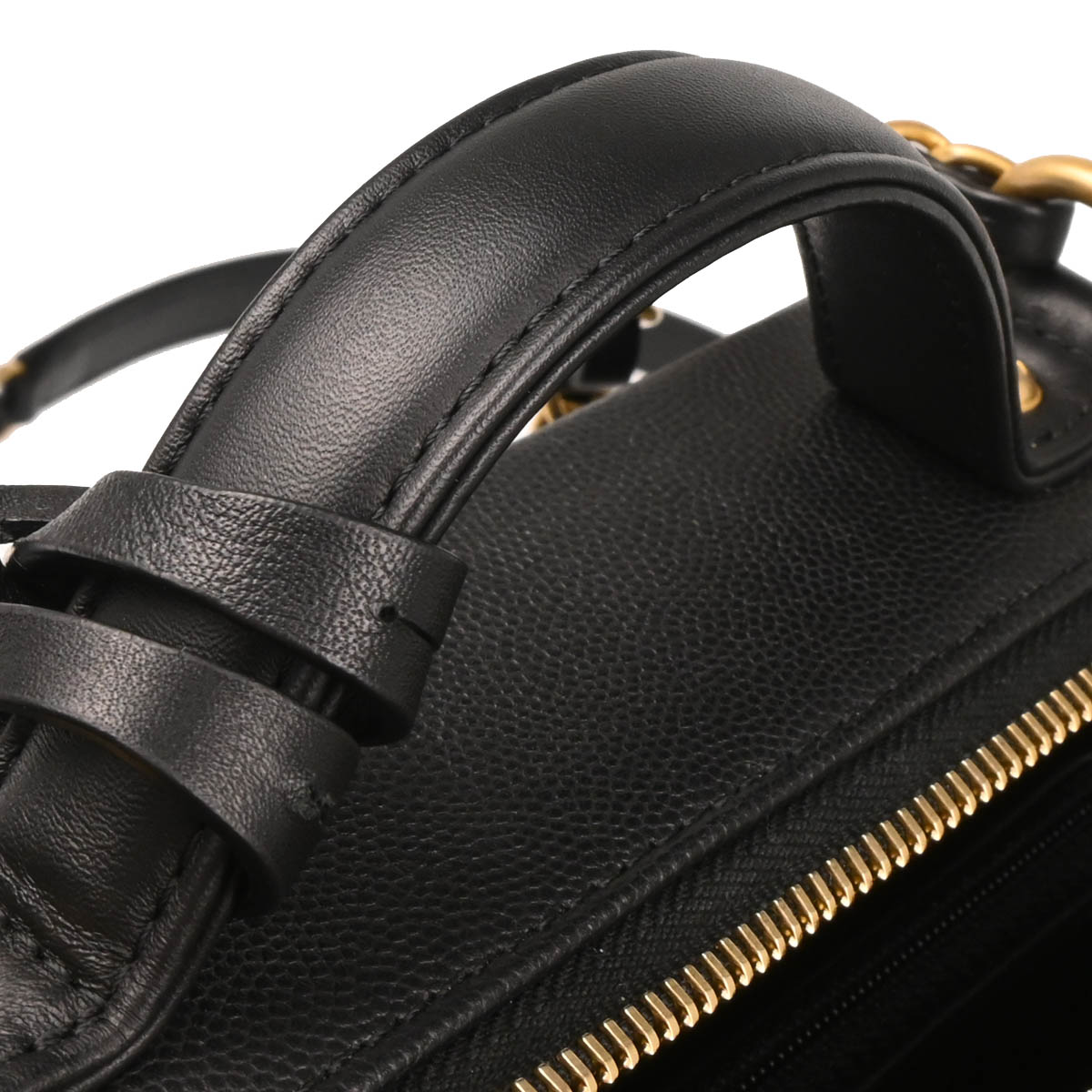 Chanel 2018 Black Caviar Filigree Vanity 2way Handbag