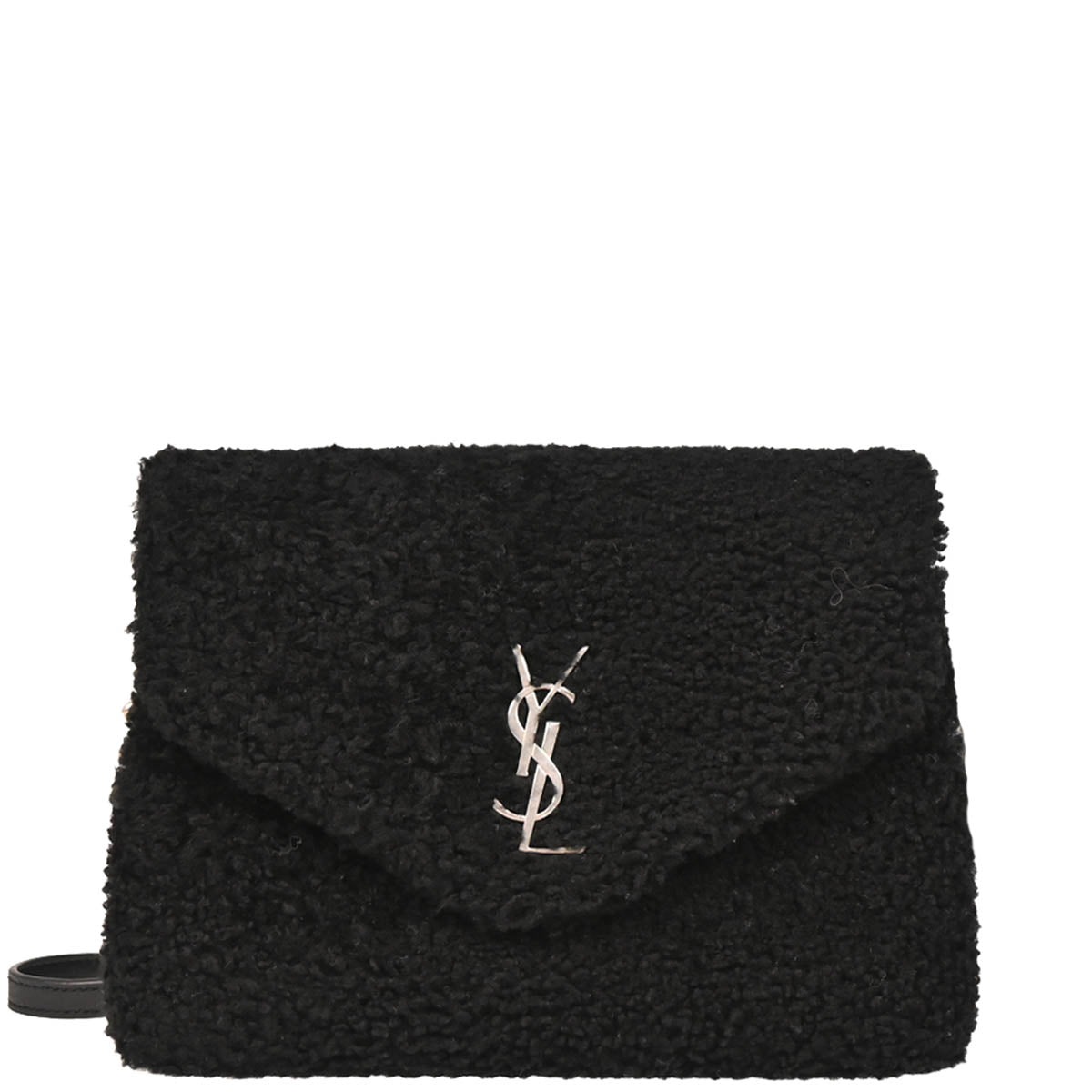Saint Laurent Black Loulou Shearling Toy Bag Shoulder Bag