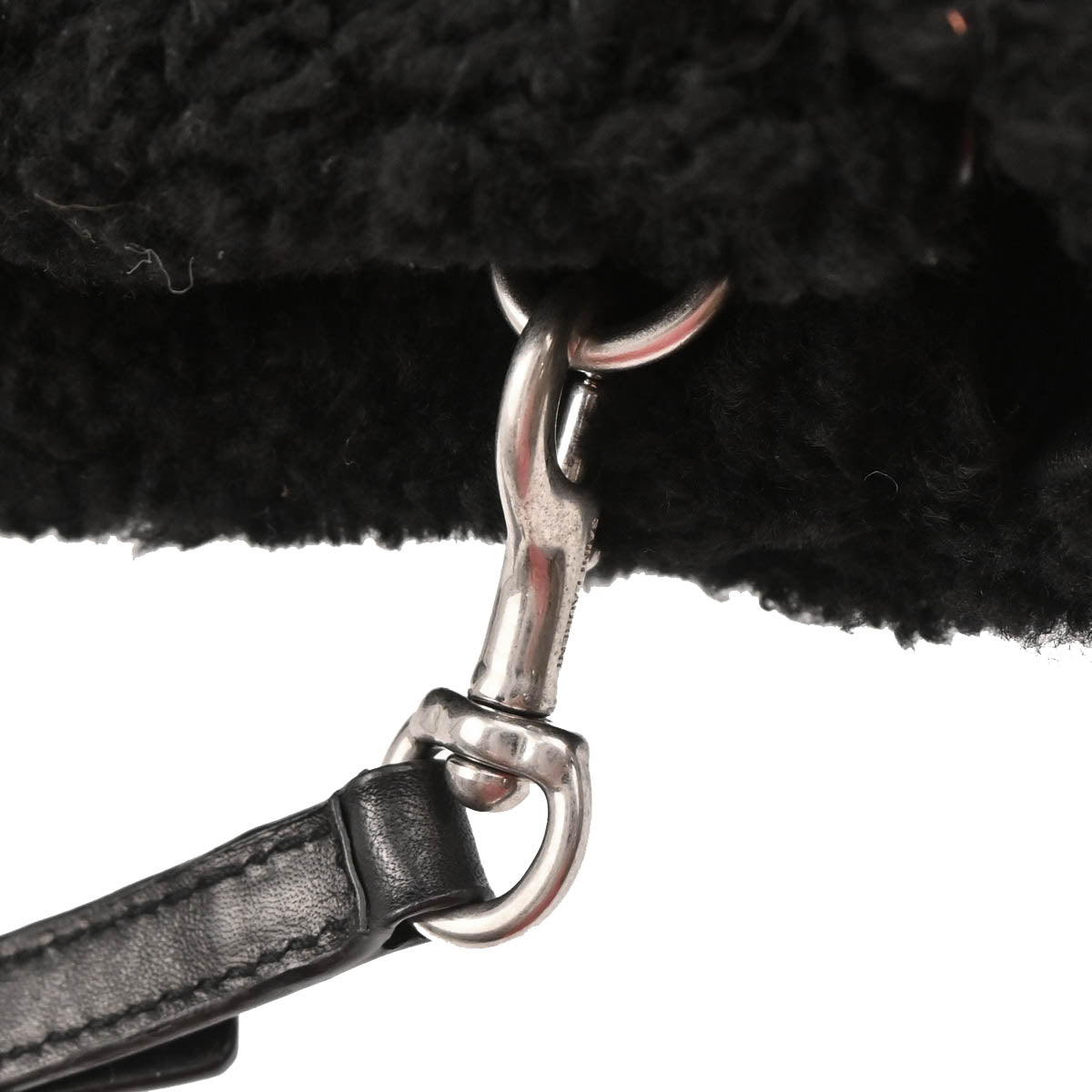 Saint Laurent Black Loulou Shearling Toy Bag Shoulder Bag